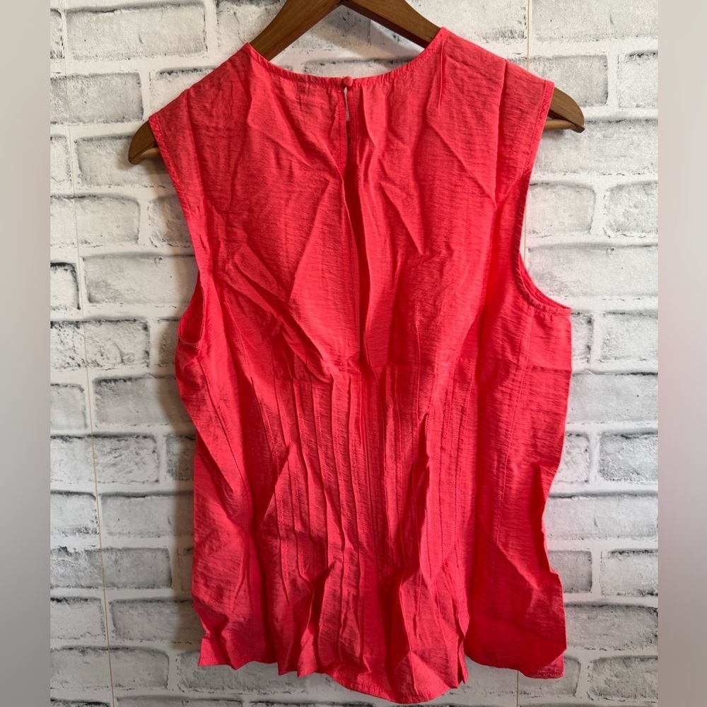 NWT! Women’s Anthropologie Della Pleated waist shell top coral, Small $88 - Picture 4 of 8